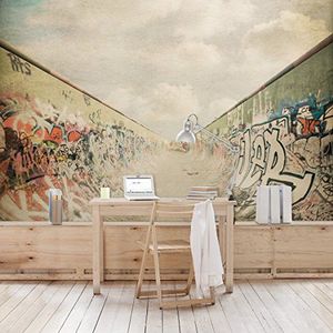 Apalis 94663 kinderbehang - vliesbehang - graffiti-skatepark - fotobehang breed, vliesfotobehang wandbehang HxB: 290 x 432 cm beige