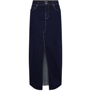 PIECES Dames Pcjessie Hw Ankle Denim Rok Noos Exp Jeansrok, Dark Blue Denim/Detail: wassen, L