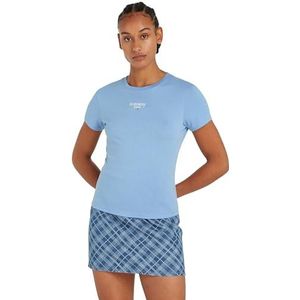 Tommy Jeans TJW Slim Essential Logo 1 SS EXT S/S T-shirt, Westside Blue, XXS, Westside Blauw, XXS