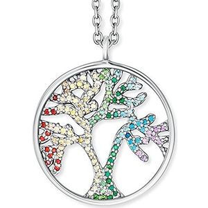 Engelsrufer Dames Ketting Levensboom veelkleurig ERN-TREE-ZIM, Zirkonia, zirkoniagewicht