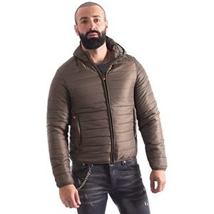 Just Emporio Jas met capuchon voor volwassenen, heren, kaki, XL, Khaki (stad), XL