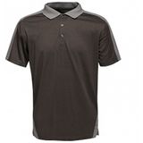 Regatta Professioneel Contrast Coolweave Wicking Polo Shirt, Zwart/Sealgr, XS