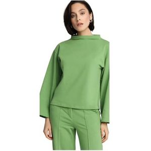Madnezz House Lola, damesshirt met opstaande kraag, lange mouwen, groen, XL