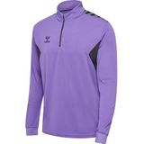 Hummel - hmlAUTHENTIC HALF ZIP SWEAT - Sweatshirt - Zwart - 100% Gerecycled Polyester