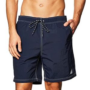 Nautica Heren Solid Quick Dry Classic Logo Zwembroek, Donkerblauw, S