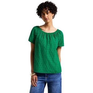 Street One Damesblouse met borduurwerk, glowing green, 40