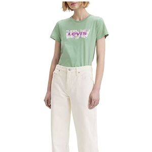 Levi's dames t-shirt The Perfect Tee, Watercolor Logo Granite Green, XS