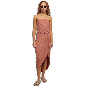 Urban Classics Damesjurk van viscose, zomerse bandeau-jurk voor vrouwen met luchtige stof, zonder bandjes, maten XS tot 5XL, terracotta, L