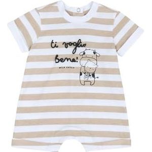 Chicco, Babyrompertje van zacht katoen, met comfortabele rugopening en patchgat, ontworpen in Italië, babykleding, 0-24 maanden, cadeau-idee voor geboorte, Beige, 3 Maanden