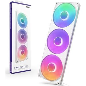 NZXT F420 RGB Core - 420 mm Ventilatoreenheid - Wit - All-in-One Design