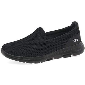 Skechers GO WALK 5 dames sneaker Low-Top Trainer, Zwart textiel Trim, 40 EU
