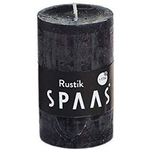 SPAAS Rustieke geurloze cilinderkaars 48/80 mm, ± 17 uur - zwart