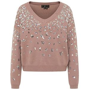 IMANE Dames gebreide trui 11019451-IM01, taupe zilver, XS/S, taupe zilver, XS/S