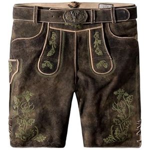 STOCKERPOINT - Klederdracht broek - Bruin / Olijfgroen - Knielengte - Leer