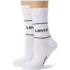 Levi's Uniseks korte sokken (set van 2), wit, 43-46 EU
