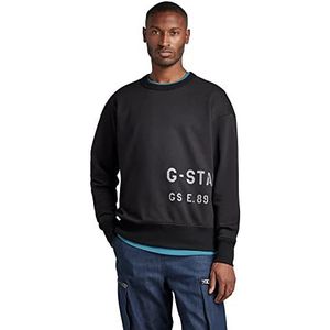 G-STAR RAW Heren Multi Graphic Oversized Sweater, Zwart (dark black A613-6484), XL