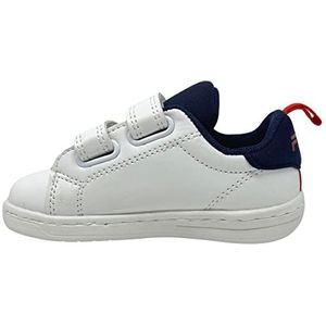 FILA Crosscourt 2 NT Velcro TDL Sneakers voor jongens, uniseks, wit marineblauw, 22 EU