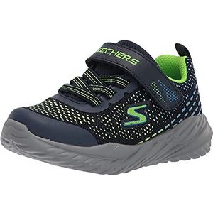 Skechers Nitro Sprint Karvo jongens Sneaker, Marineblauw Textiel Lime Blauw Trim, 29 EU