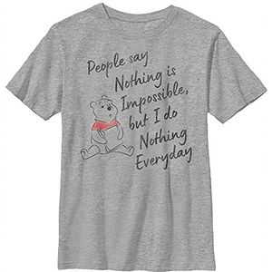 Disney Winnie The Pooh Nothing is Impossible Boy's Crew Tee, Athletic Heather, X-Small, Athletic Heather, XS