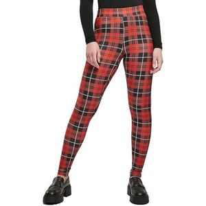 Urban Classics Dames Yoga broek Dames zachte Aop legging, Redcheck, S