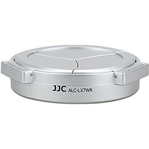 JJC Automatische Open/Sluiten Lens Cap voor Panasonic Lumix DMC-LX7 of Leica D-LUX 6 (Zilver) met filter adapter bevestigd (DMW-FA1)