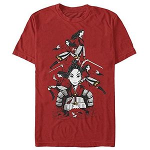 Disney Mulan: Live Action - Mulan Poses Unisex Crew neck T-Shirt Red XL