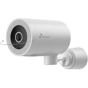 NIVIAN - Bullet-camera met 355 graden wifi, 2,4 GHz, half 4K-resolutie, geschikt voor buiten, detectie van mensen en zelftracking, nachtzicht in kleur, compatibel met Alexa en Google Home, bediening