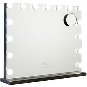 Flamingueo Hollywood Spiegel - Make-Up Spiegel Met Licht 15 LED, Vanity Mirror 3 Modi, Touch Control, Led Spiegel, Tafelspiegel, Led Mirror, Zwart
