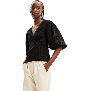 Omslagblouse met structuur