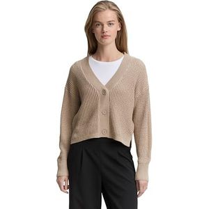 TOM TAILOR Denim Cardigan gebreide jas voor dames, 28683 - Intense Beige Melange, XXL