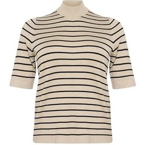 Kaffe Curve - Gestreepte Coltrui - Veergrijs/Zwart - Dames