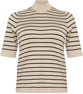 Kaffe Curve - Gestreepte Coltrui - Veergrijs/Zwart - Dames