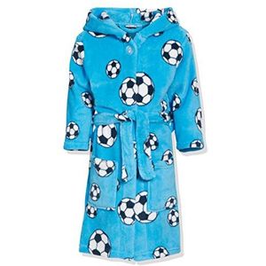 Playshoes Knuffelzachte fleece ochtendjas voetbal badjas, blauw (7)., 134 cm