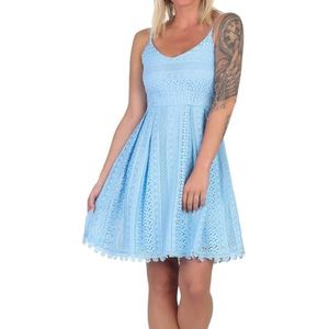 ONLY Dames Onlhelena Lace S/L Short Dress Noos WVN zomerjurk, blauw, 46