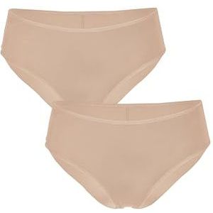 Lovable Microfiber slip maximale onzichtbaarheid, ruches gedifferentieerde elasticiteit No naden, art. 0193, 2-pack onzichtbare dames, Beige, M