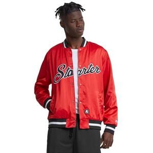 Starter Black Label Heren Starter Satin College Jacket Jacket Jacket, Cityred, XXL