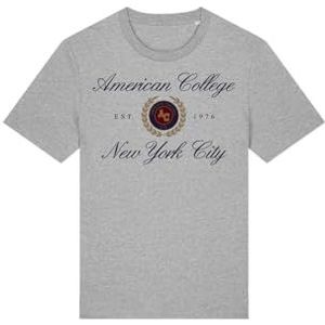 AMERICAN COLLEGE USA Grijs T-shirt voor heren, maat M, casual, Grijs, M