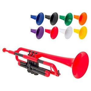 pTrumpet Kunststof trompet met 3C en 5C mondstuk en draagtas - Bb Student - Rood