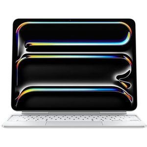 Apple iPad Magic Keyboard-hoes voor de 13 inch iPad Pro (M4), comfortabel typen, ingebouwde trackpad, rij functietoetsen, Zwitsers - Wit ​​​​​​​