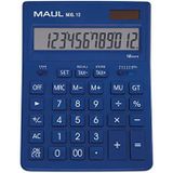 MAUL Commerciële rekenmachine MXL12 | 12 cijfers | incl. belastingberekening | schuine display | grote professionele rekenmachine | op zonne-energie | inclusief batterij | 20,5 x 15,5 cm | blauw