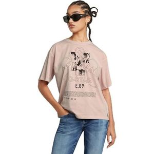 Graphic Overdyed Loose R t wmn, Roze (Rugby Tan Gd D24632-2653-g915), L