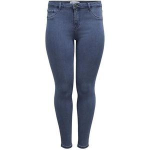 ONLY Carmakoma Carthunder Push Up Reg Sk MBD Noos Skinny Jeans voor dames, blauw (medium blue denim), 48 NL