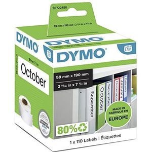 Dymo etiketten voor hangmappen Dymo 59 x 190 mm Zwart op Wit