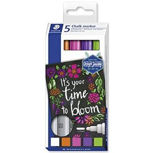 STAEDTLER 344 C5 Design Journey Krijt Markers - Verschillende kleuren (Pack van 5)