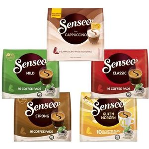 Senseo Pads, probeerbox met 5 soorten, 66 koffiepads, 5-delige veelzijdig pakket