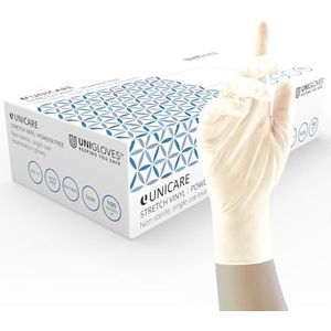 UniGloves UCSV1202 zachte handschoenen van vinyl, poedervrij, maat S, 100 stuks