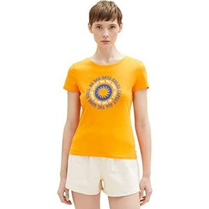 TOM TAILOR Denim Dames T-Shirt, 31684 - Bright Mango Orange, L
