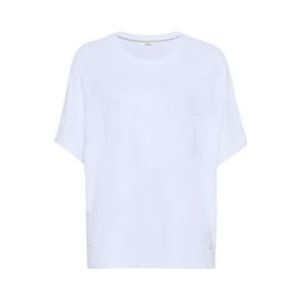 BRAX Dames Style Charlene Jaquard Flower Ronde Hals Korte Mouw T-Shirt, wit, 46