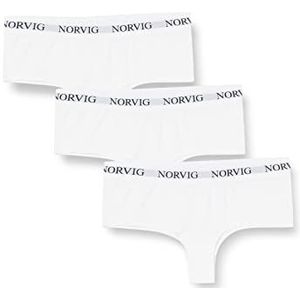 NORVIG Dames 3-Pack Witte Hipster Panties, L