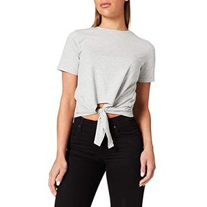 PIECES Dames Pcneora SS Tie Tee Sww, lichtgrijs gem., L